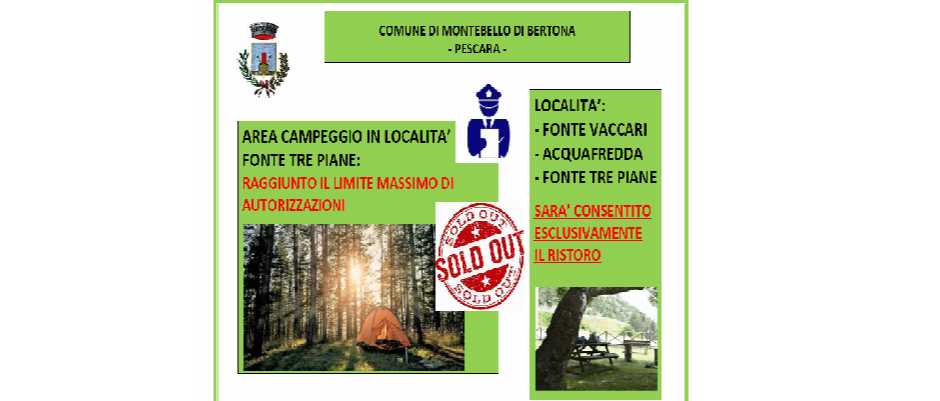 FERRAGOSTO 2025: Stop alle autorizzazioni per campeggiare