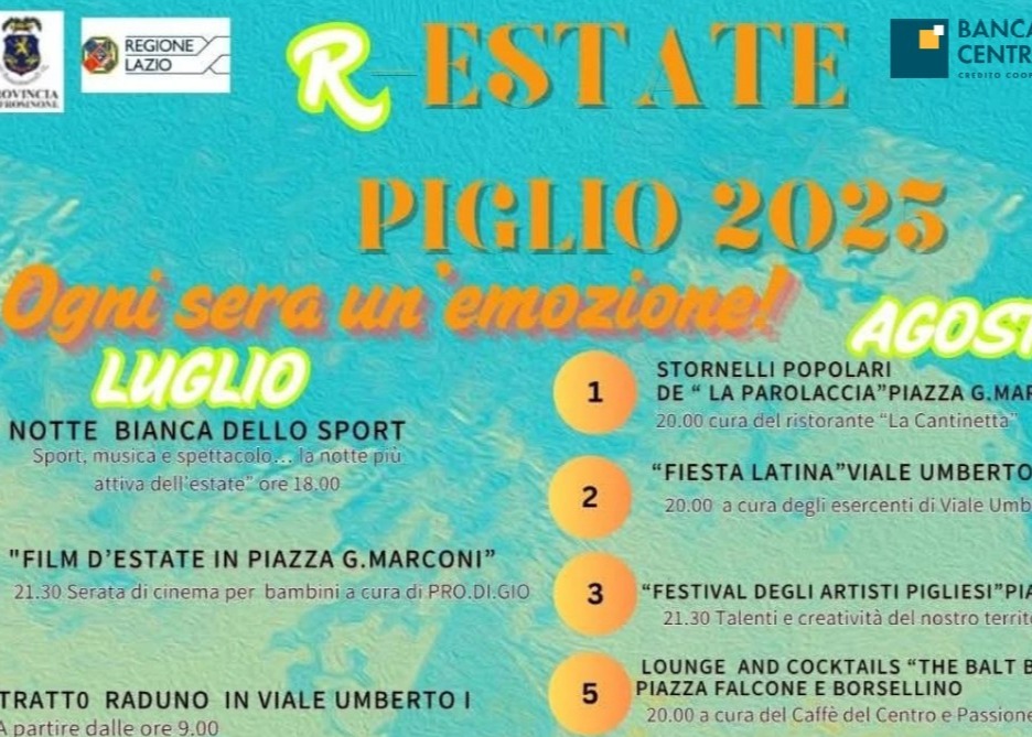 R-ESTATE PIGLIO 2025 – Ogni sera un’emozione!