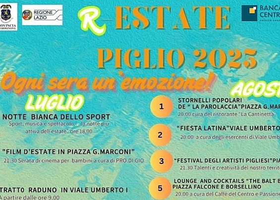 R-ESTATE PIGLIO 2025 – Ogni sera un’emozione!