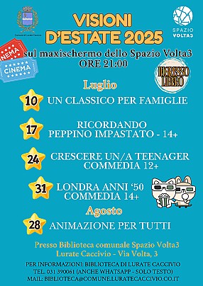 SERATE FILM 2025 AGGIORNATA