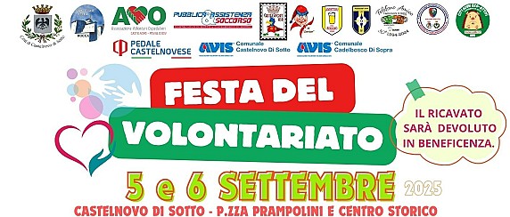 Il 5 e 6 settembre la grande festa del volontariato castelnovese