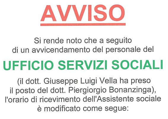 Ufficio Servizi Sociali
