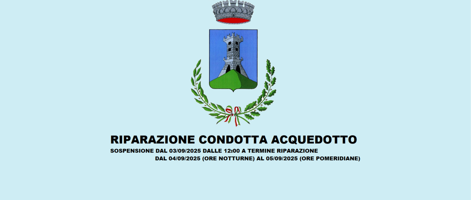 Riparazione condotta acquedotto