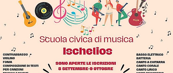 Aperte le iscrizioni ai corsi della Scuola Civica di Musica Ischelios per l'a.s. 2025/2026