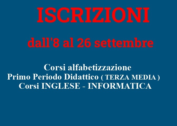 Istruzione adulti: avvio iscrizione ai corsi per l'anno scolastico 2025/2026