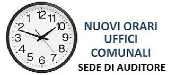 Modifica orari di apertura al pubblico uffici sede comunale Auditore dal 15 settembre 2025 al 31 ottobre 2025