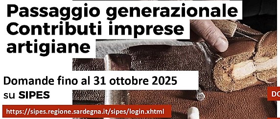 Avviso concessione dei contributi alle imprese artigiane coinvolte nel passaggio generazionale - Legge Regionale 18 settembre 2024, n. 13.