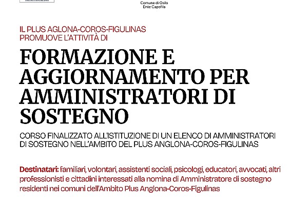 AVVISO - FORMAZIONE E AGGIORNAMENTO PER AMMINISTRATORE DI SOSTEGNO