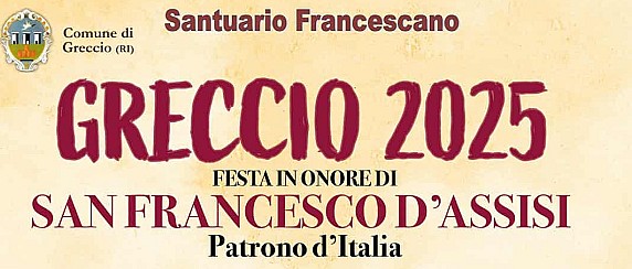 A Greccio, le celebrazioni in onore di San Francesco d'Assisi, Patrono d'Italia.