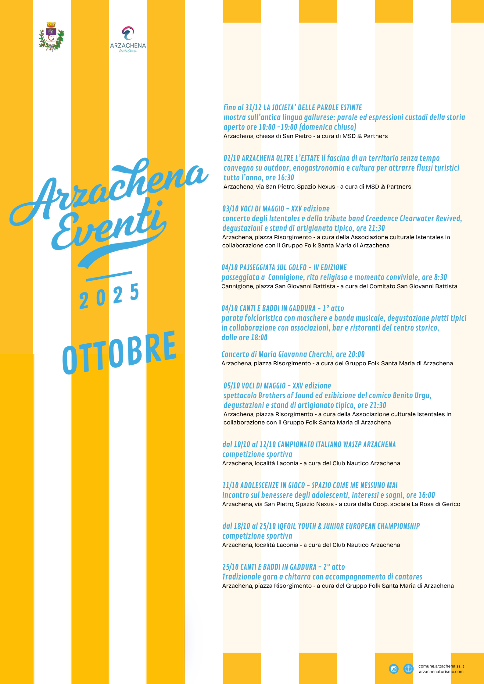 Arzachena Eventi 2025 - locandina ottobre