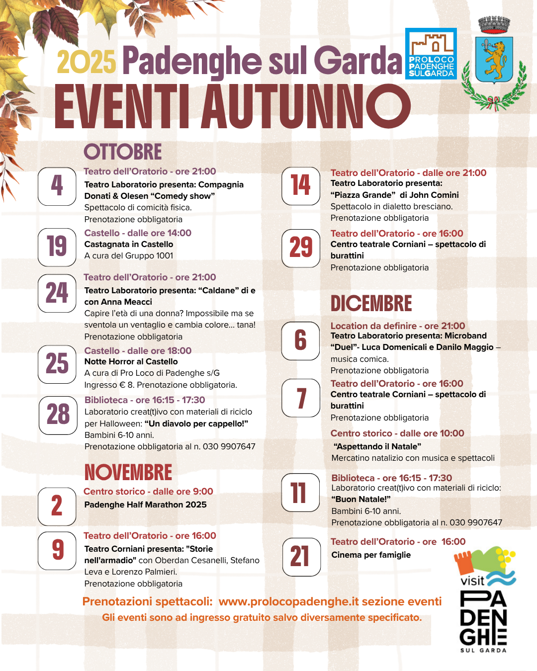 CALENDARIO AUTUNNO 2025 SOCIAL