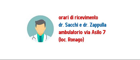 Orari di ricevimento ambulatorio medico loc. Ronago (ex assistiti dr. Romanelli)