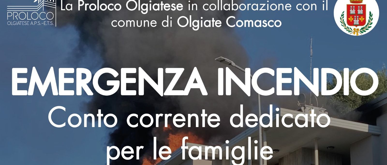 EMERGENZA INCENDIO 2025. Conto Corrente dedicato.