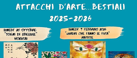 Attacchi d'arte ... bestiali 2025 / 2026   l'appuntamento con l'arte per i ragazzi! Si inizia LUNEDI 20 OTTOBRE con il grande maestro Hokusai e le sue libellule.