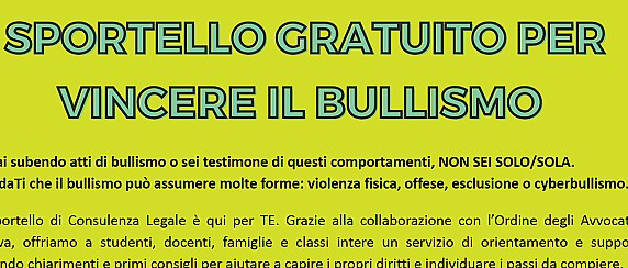 Sportello di consulenza e orientamento legale per vincere  bullismo e cyberbullismo