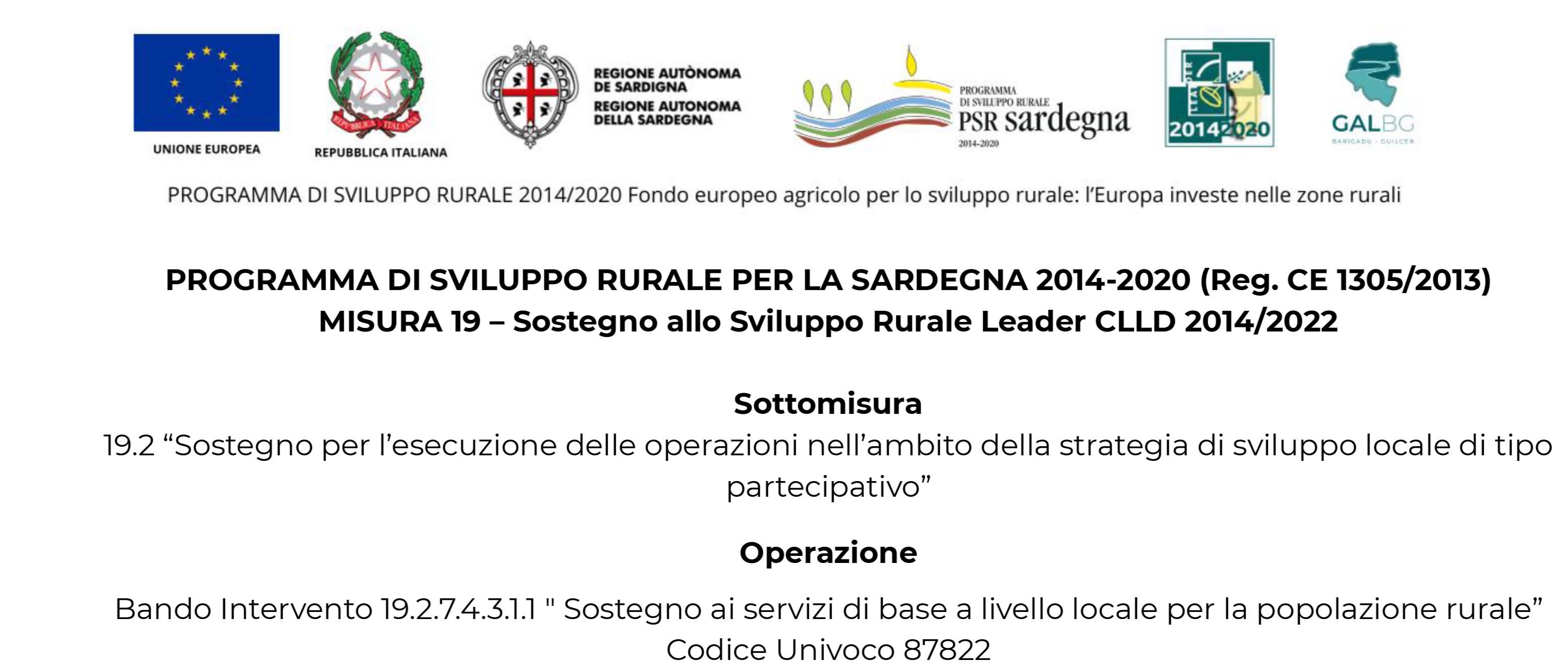 PROGRAMMA DI SVILUPPO RURALE PER LA SARDEGNA 2014-2020 (Reg. CE 1305/2013)