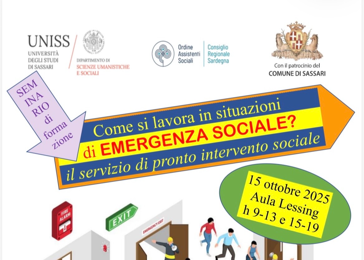 Il Dipartimento di Scienze Umanistiche e Sociali – DUMAS organizza il seminario "Come si lavora in situazioni di emergenza sociale? Il servizio di Pronto Intervento Sociale"