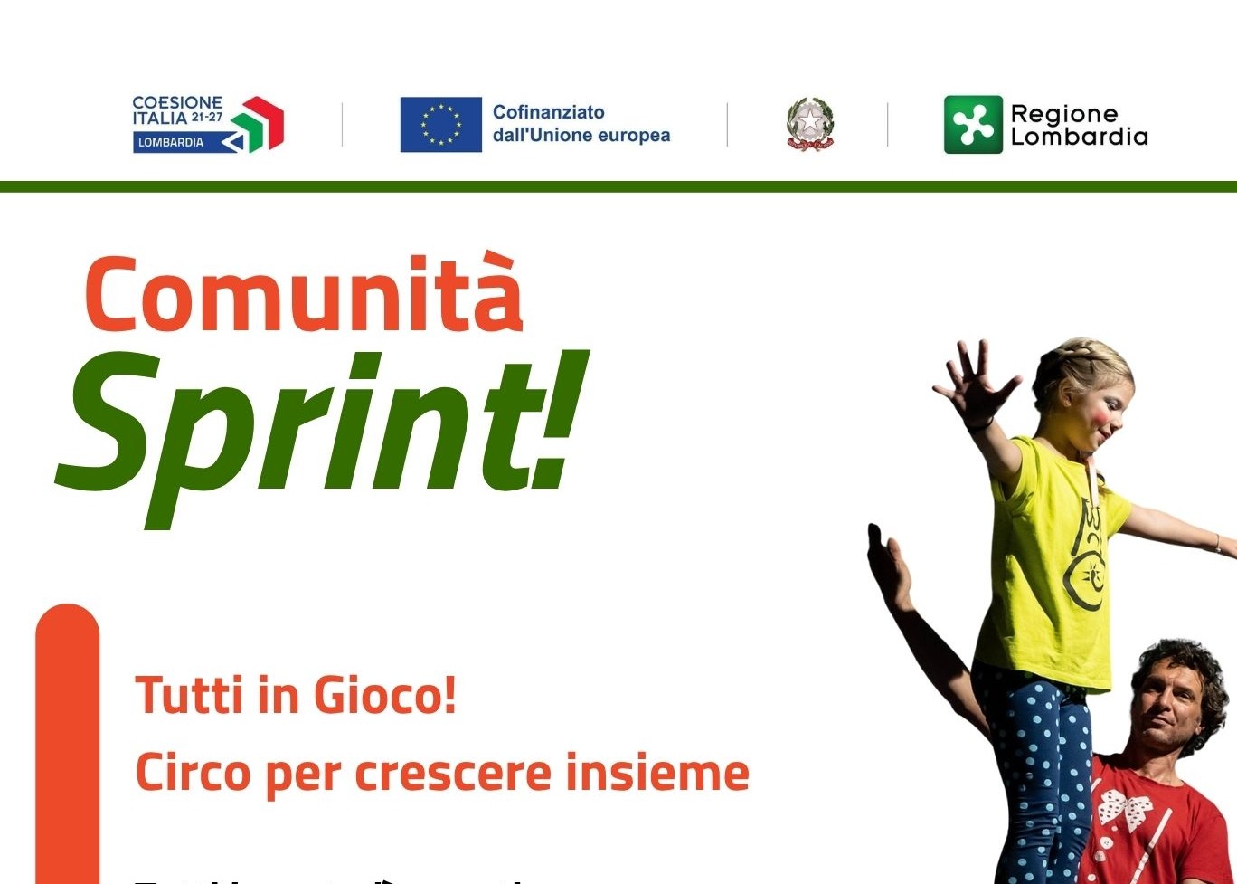 “Comunità Sprint!” porta dal 4 novembre laboratori di arti circensi nei Comuni di Motta Baluffi e Scandolara Ravara