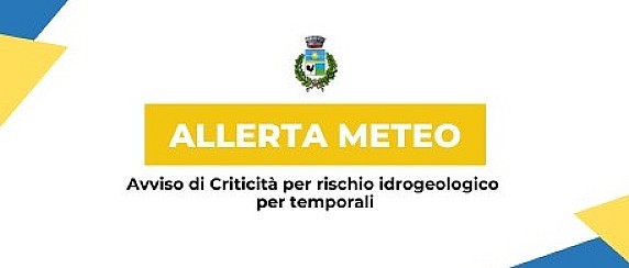 Avviso di criticità per rischio idrogeologico e idrogeologico per temporali