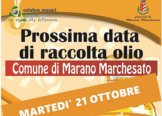 PROSSIMA DATA DI RACCOLTA OLIO 21.10.2025