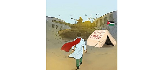 Tenda di solidarietà con la Palestina