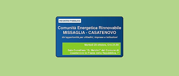 Incontro pubblico sul tema Comunità Energetica Rinnovabile