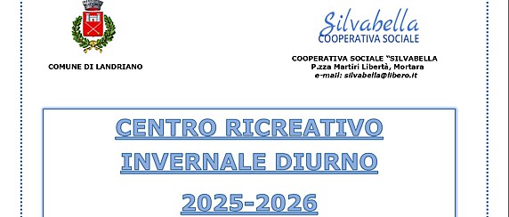 Centri Ricreativi Invernali 2025/2026 per la scuola dell'Infanzia Statale, Scuola Primaria e Scuola Secondaria di I grado
