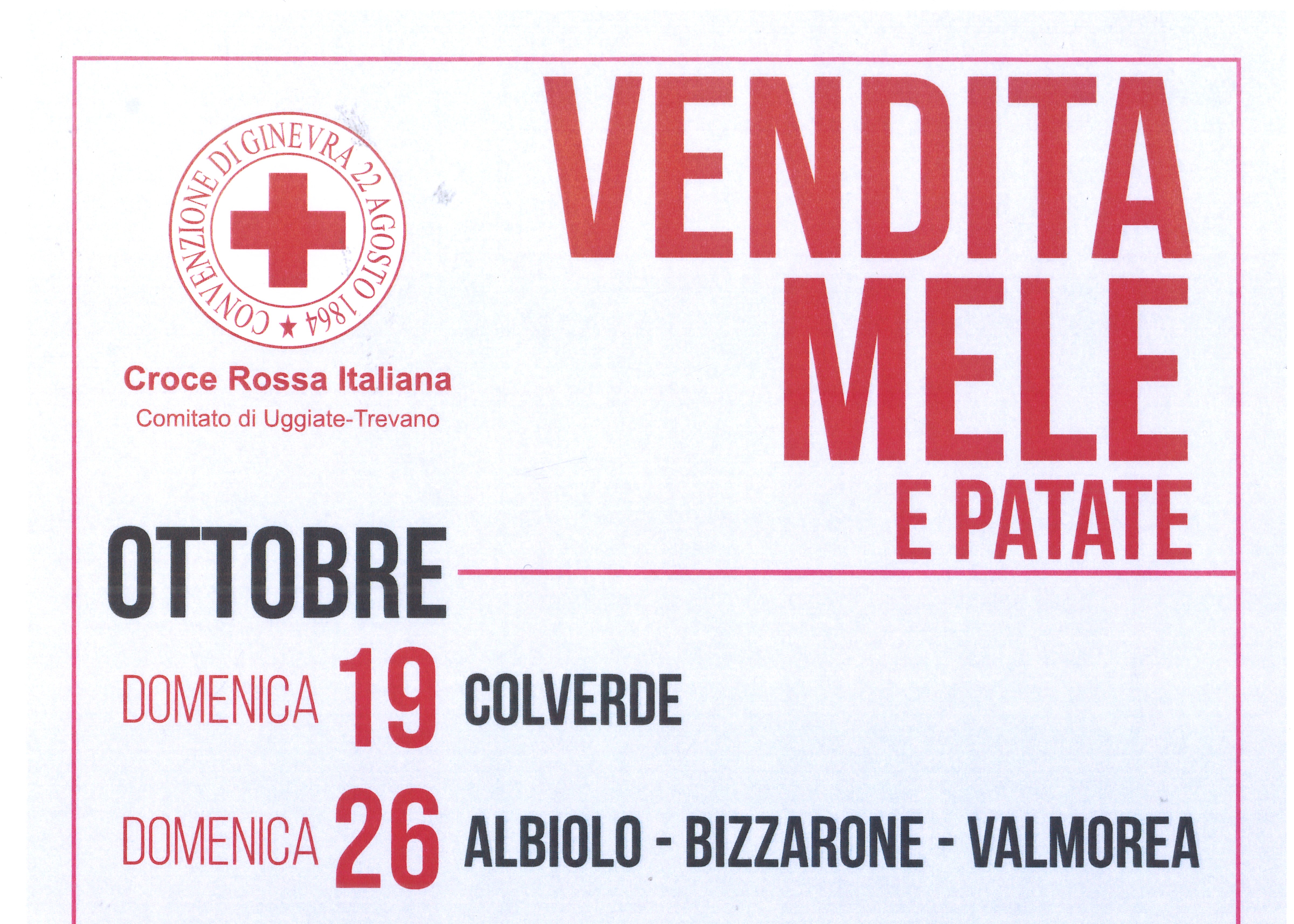 VENDITA MELE E PATATE - Croce Rossa Italiana Comitato di Uggiate-Trevano