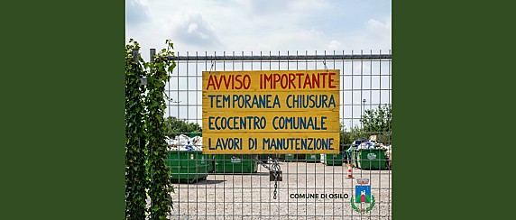 Ecocentro Comunale: dal 23 ottobre temporanea chiusura