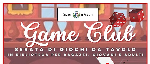 Game Club del venerdì: vi aspettiamo il 24 ottobre dalle 20.30 alle 23.30 in biblioteca per giocare insieme