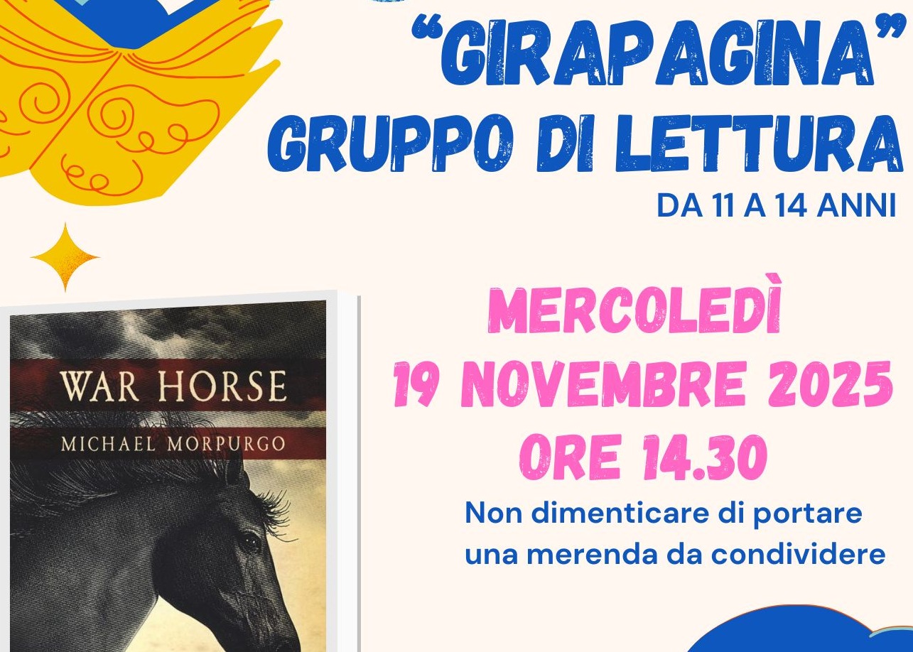 𝐆𝐈𝐑𝐀𝐏𝐀𝐆𝐈𝐍𝐀 gruppo di lettura ragazze/i 11-14 anni - novembre 2025