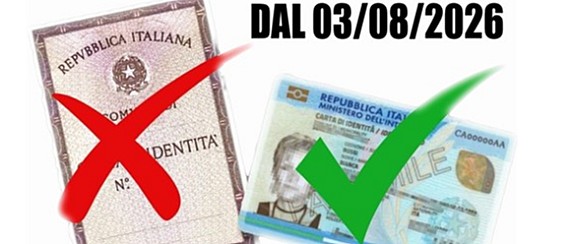 Carta Identità Cartacea  -  Scadenza validità 03 Agosto 2026