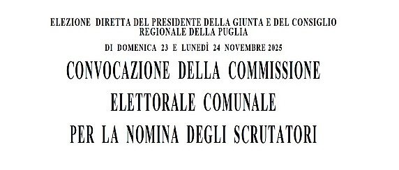 Avviso Convocazione Commissione Elettorale Comunale C.E.CO per nomina scrutatori
