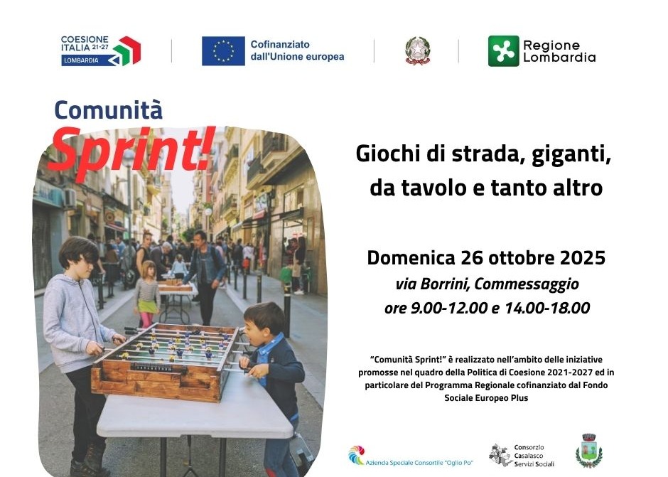 Comunità Sprint! fa tappa a Commessaggio: una giornata di giochi e socialità per tutte le età