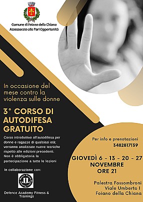 3 Corso di autodifesa gratuito