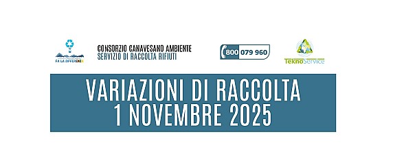 VARIAZIONI DI RACCOLTA 1 NOVEMBRE 2025