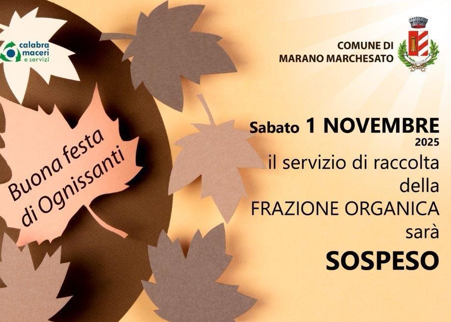 Sospensione dei servizi operativi di raccolta per la giornata del 1° Novembre 2025