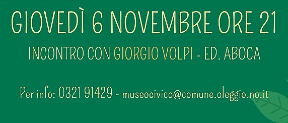 “Leggere Natura” - giovedì 6 novembre ore 21.00 Museo Civico