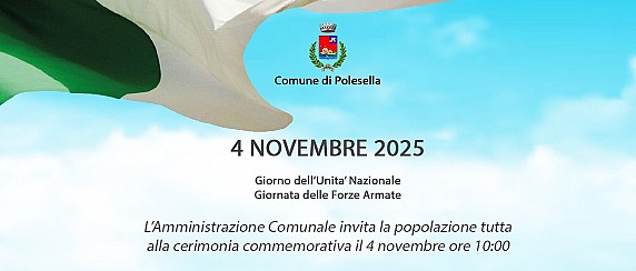 Celebrazioni 4 novembre Giorno dell'Unità Nazionale e Giornata delle Forze Armate