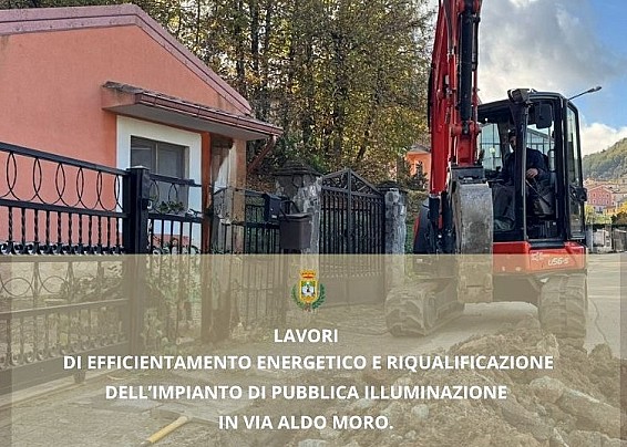 Iniziati i lavori per la riqualificazione dell'impianto di pubblica illuminazione in Via Aldo Moro.