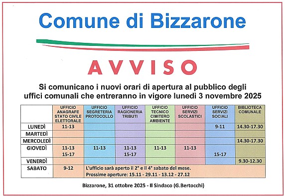 NUOVE APERTURE COMUNE