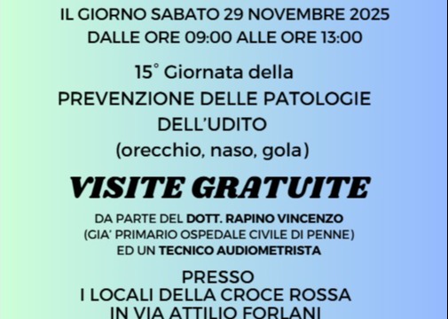 Per questa data i posti a disposizione sono esauriti, ci saranno altre date nei prossimi mesi. 15^ giornata delle patologie dell'udito - Visite gratuite sabato 29 novembre 2025 i dettagli nel volantino allegato