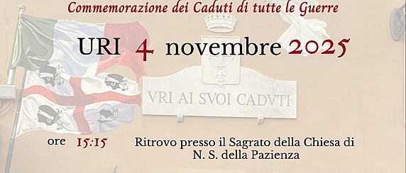 Uri 4 novembre 2025 - Giornata dell'Unità Nazionale, Festa delle forze armate e commemorazione dei caduti di tutte le guerre