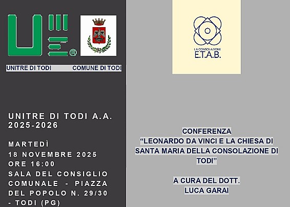 Conferenza di Luca Garai organizzata dell'Associazione UNITRE DI TODI sulla Chiesa della Consolazione.