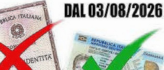 Scadenza delle carte d’identità rilasciate su modello cartaceo