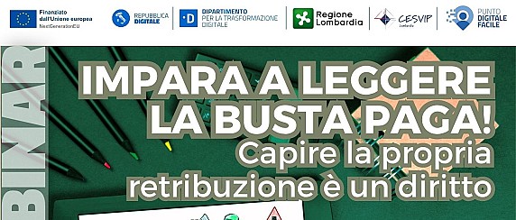 Sportello Digitale Gratuito. Webinar formativo “Come leggere la tua busta paga” organizzato da Cesvip Lombardia