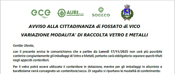 Avviso alla cittadinanza