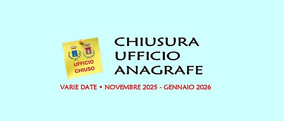 Chiusura dello sportello al pubblico Ufficio Anagrafe