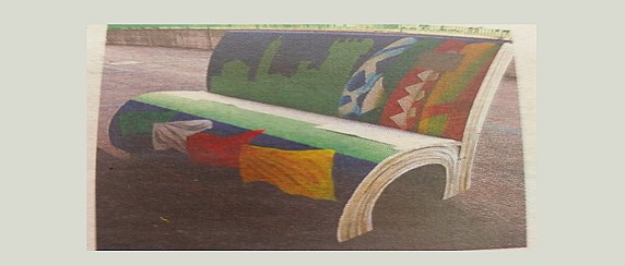 inaugurazione nuova panchina artistica "I colori del Palio"
