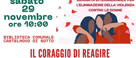 Il 29 novembre "Il coraggio di reagire" contro la violenza